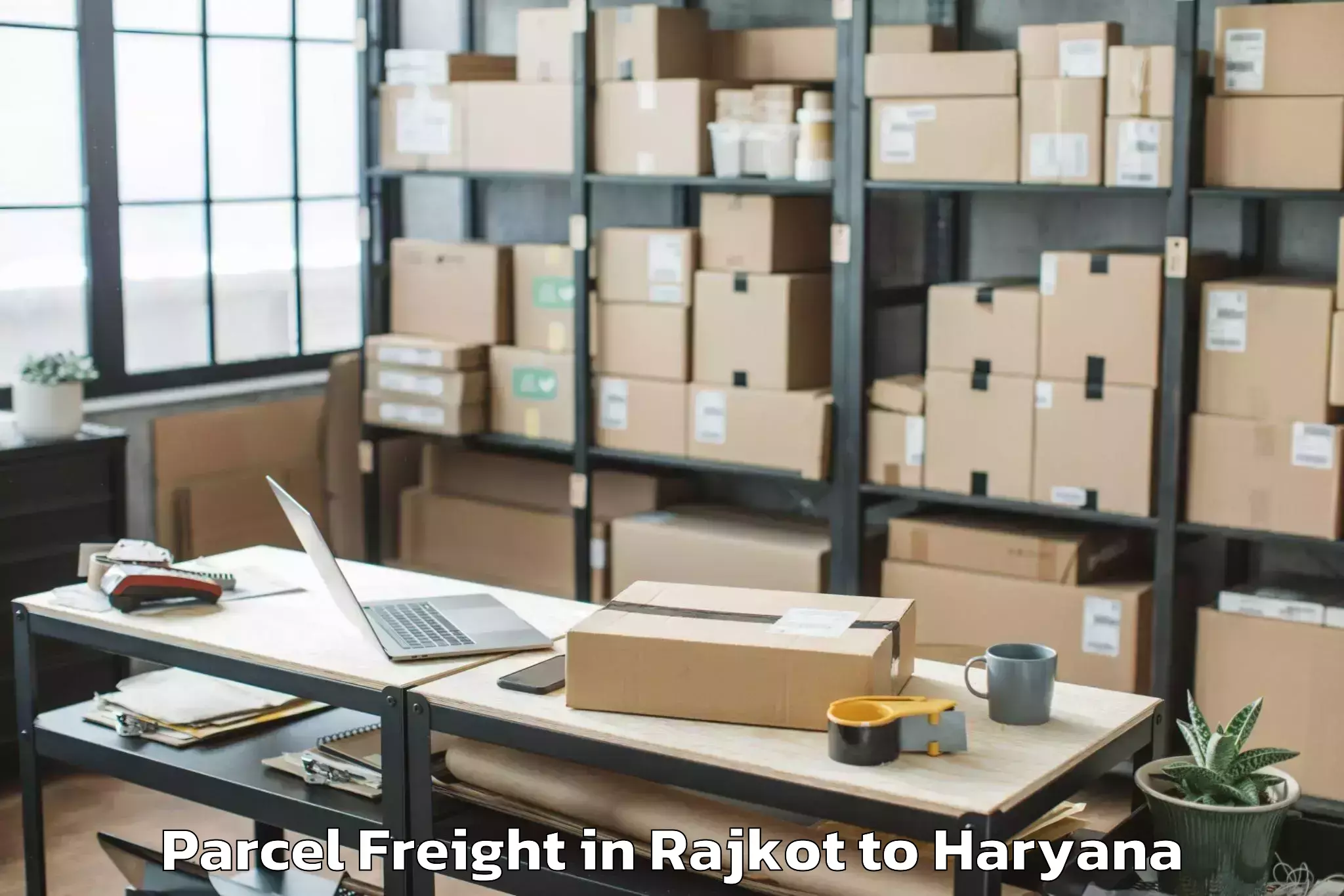 Book Rajkot to Abhilashi University Rohtak Parcel Freight Online